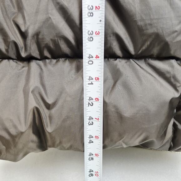 Eddie Bauer Premium Goose Down Womens XL Puffer Coat Jacket Hood Brown 650 Fill - Picture 3 of 9